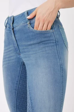 * Kaia – Naisten KorkeaVyötaroiset Farkkuratsastushousut Silikonipainetuilla Kokopaikoilla