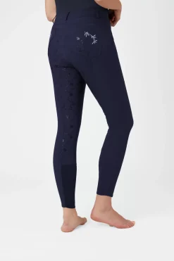 * Kaitlin Naisten Kokopaikkaiset Ratsastushousut Kukkapainatuksilla