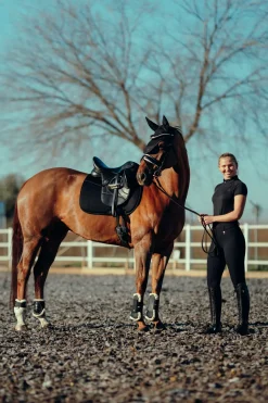 * Mila Naisten KorkeaVyötaroiset Ratsastushousut Silikonipainatetuilla Kokopaikoilla