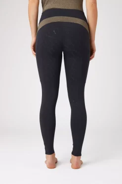 * Sagira Naisten Kokopaikkaiset Ratsastusleggingsit Silikonipainatuksilla Ja Kullanvarisilla Yksityiskohdilla