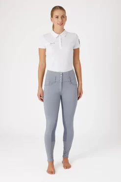 * Tara Naisten KorkeaVyötaroiset Ratsastushousut Nahkaisilla Kokopaikoilla