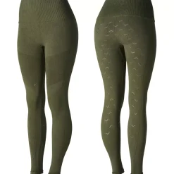 * Vanessa Denim-Look Naisten Saumattomat, Kokopaikkaiset Ratsastusleggingsit Silikonipainatuksilla