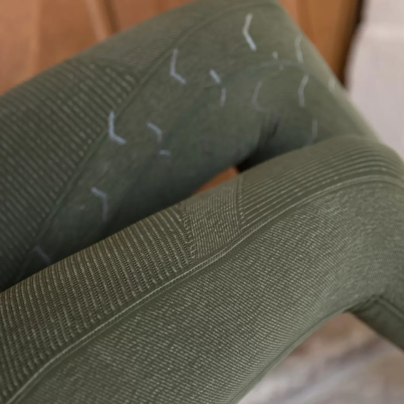 * Vanessa Denim-Look Naisten Saumattomat, Kokopaikkaiset Ratsastusleggingsit Silikonipainatuksilla