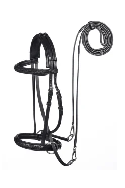 Clearance fra F.R.A. Ulan Kuolaimettomat Suitset (System 5) Nahkaa, Mukana Nahkaohjat Black