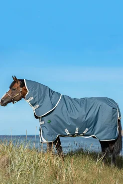 New horseware Ameco Bravo 12 Plus Ulkoloimi Irrotettavalla Kaulakappaleella, 100 G Teal/ Grey