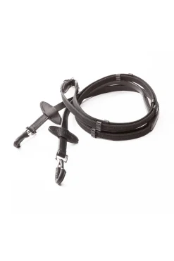 Sale kavalkade Silent Rubberised Reins With Snap Black