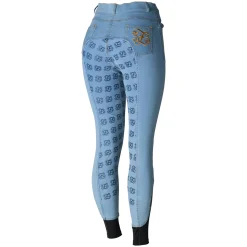 * Naisten Farkkuratsastushousut Korkealla Vyötarolla Ja Silikonipainatetuilla Kokopaikoilla