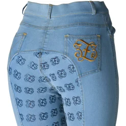 * Naisten Farkkuratsastushousut Korkealla Vyötarolla Ja Silikonipainatetuilla Kokopaikoilla