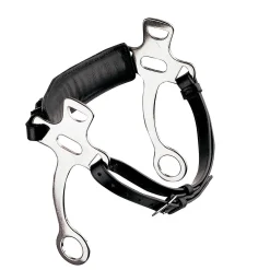 Discount sprenger Hackamore-Kuolain Nahkaisella Leukaketjulla Black